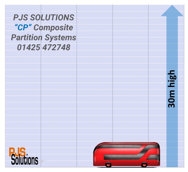PJS SOLUTIONS “CP” Horizontal Composite Partition System up to 30m high
