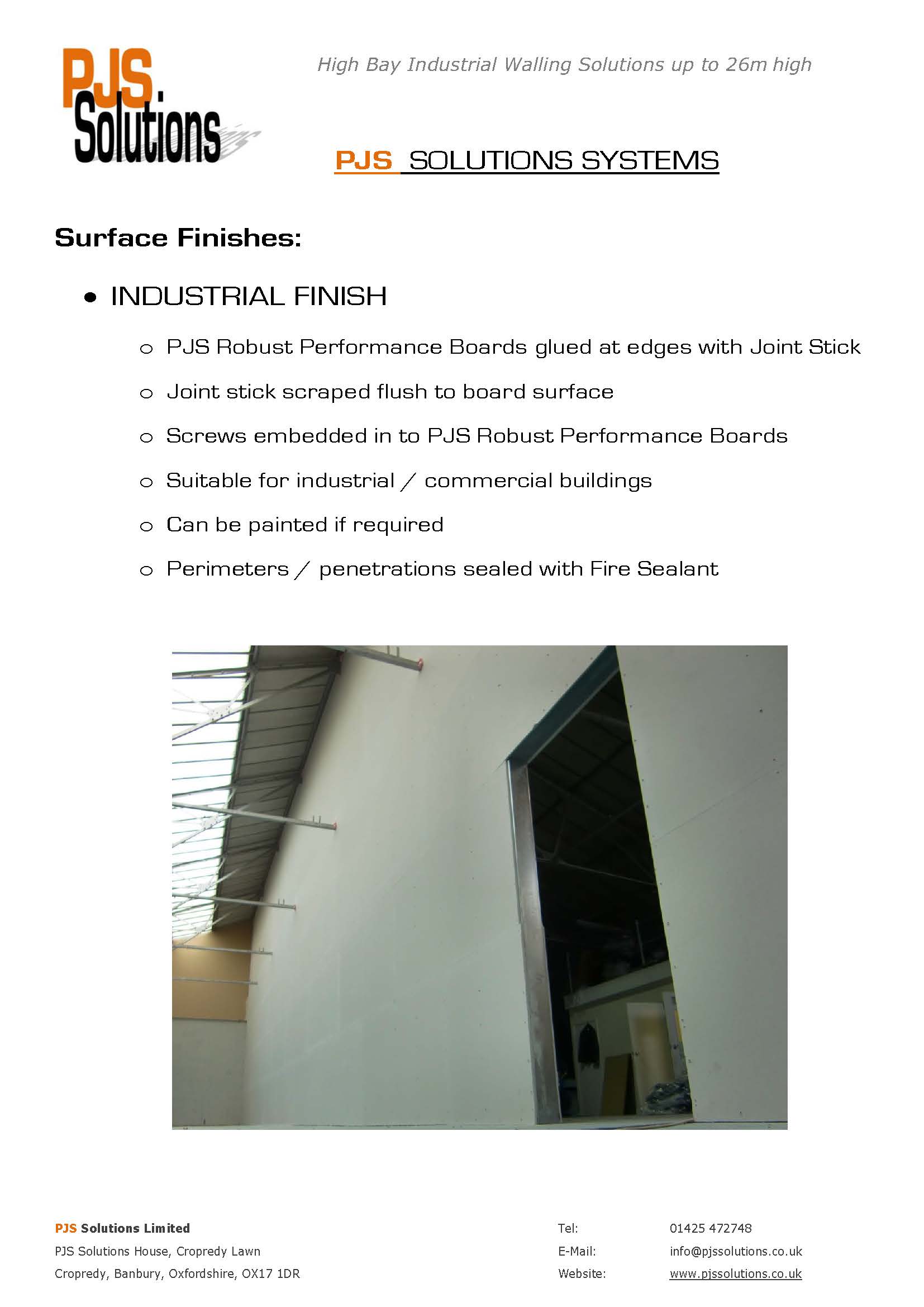 PJS SOLUTIONS PARTITION SYSTEMS INDUSTRIAL FINISH